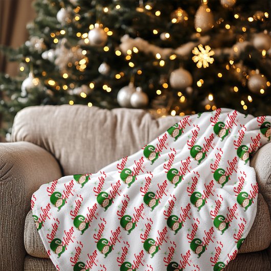 Santa's Helper Kerst Elf Rood Groen Fleece Deken