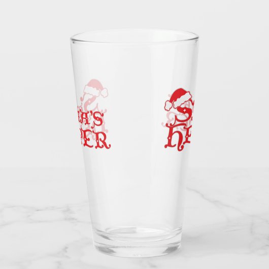 Santa's helper Kerstmis decoratieve tekst glas (Links)