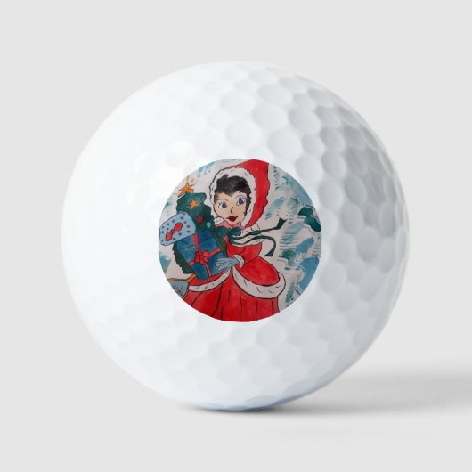 Santa's Helper Kerstmis Golfballen (Voorkant)