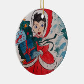 Santa's Helper Kerstmis Keramisch Ornament (Rechts)