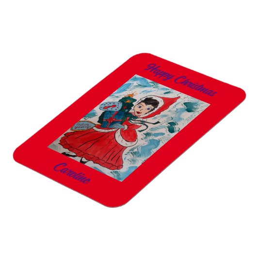 Santa's Helper Kerstmis Magneet (Linkerzijde)