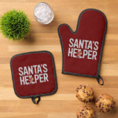 Santa's Helper Kerstmis Ovenwant & Pannenlap Set (Top down)