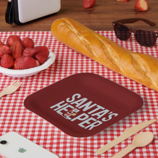 Santa's Helper Kerstmis Papieren Bordje (Picknick)