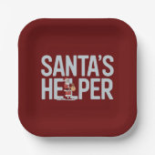Santa's Helper Kerstmis Papieren Bordje (Voorkant)