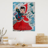 Santa's Helper Kerstmis Poster (Keuken)