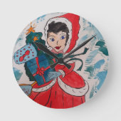 Santa's Helper Kerstmis Ronde Klok (Voorkant)