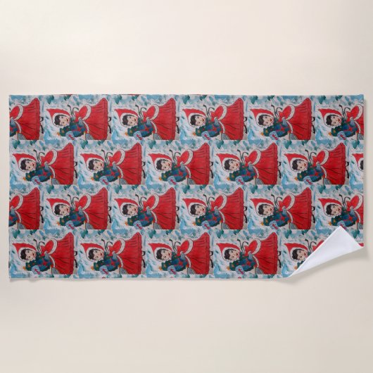 Santa's Helper Kerstmis Strandlaken (Voorkant)