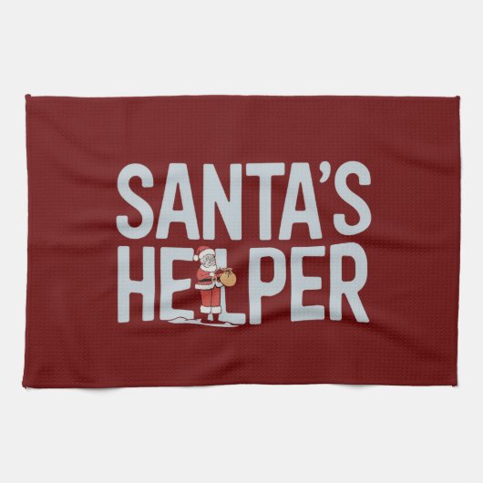 Santa's Helper Kerstmis Theedoek (Horizontaal)