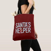 Santa's Helper Kerstmis Tote Bag (Dichtbij)