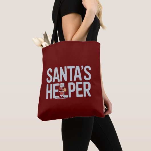 Santa's Helper Kerstmis Tote Bag (Dichtbij)