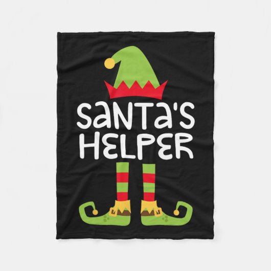 Santa's Helper Matching Kerst Elfen Fleece Deken (Voorkant)