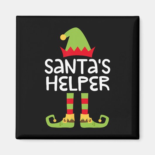 Santa's Helper Matching Kerst Elfen Magneet (Voorkant)