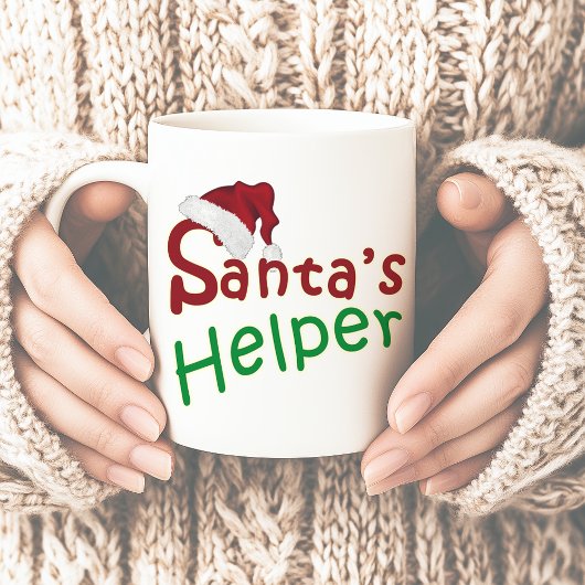 Santa's Helper Pet Typografie Kerst Koffiemok