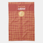 Santa's Helper Red & Apricot Christmas Kitchen Tow Theedoek (Verticaal)