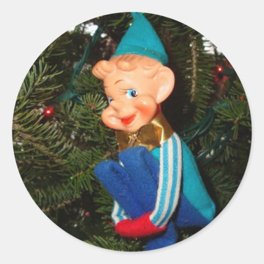 Santa's Helper Ronde Sticker (Voorkant)