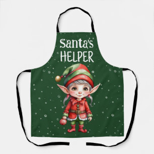 santa's helper schattig elf All-Over Print Schort