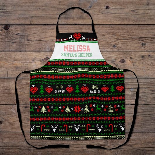 Santa's Helper Ugly KerstSweater MEDIUM Schort