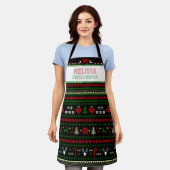 Santa's Helper Ugly KerstSweater MEDIUM Schort (Gedragen)