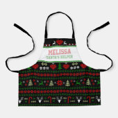 Santa's Helper Ugly kerstSweater SMALL Apron Schort (Voorkant)