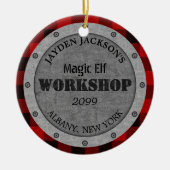 Santa's Helper Workshop Shed Man Cave Keramisch Ornament (Voorkant)