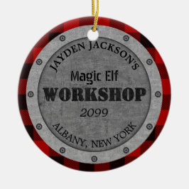 Santa's Helper Workshop Shed Man Cave Keramisch Ornament