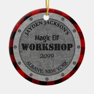 Santa's Helper Workshop Shed Man Cave Keramisch Ornament