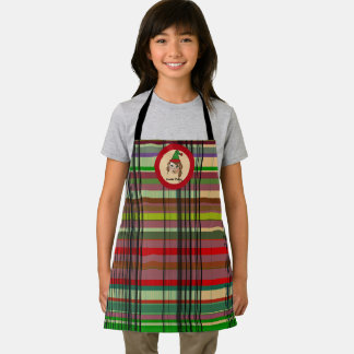 Santa's Helpers Elf Plaid Design Schort