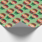 Santa's Helpers Kerstvakantie Geest Cadeaupapier (Hoek)