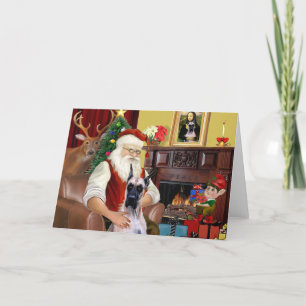 Santa's herten Great Dane Feestdagen Kaart