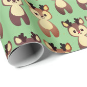 Santa's Herten Kerstgeest Cadeaupapier (Rol Hoek)