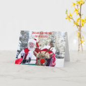 Santa's Hilarische Rudolph Moment - Alpaca Vermomm Kaart (Gele Bloem)