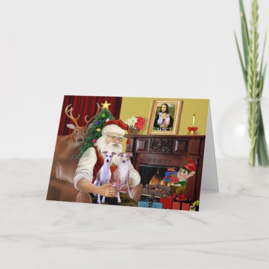 Santa's hippets feestdagen kaart (Voorkant)