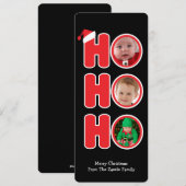 Santas Ho Ho Ho Kerstmis Persoonlijke foto Feestdagenkaart (Voorkant / Achterkant)