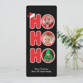 Santas Ho Ho Ho Kerstmis Persoonlijke foto Feestdagenkaart (Staand voorkant)