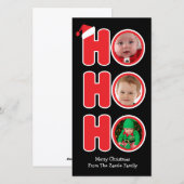 Santas Ho Ho Ho Lijst kerstfoto Feestdagenkaart (Voorkant / Achterkant)