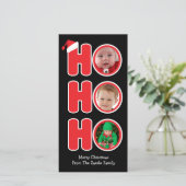 Santas Ho Ho Ho Lijst kerstfoto Feestdagenkaart (Staand voorkant)