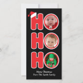 Santas Ho Ho Ho Lijst kerstfoto Feestdagenkaart (Voorkant)