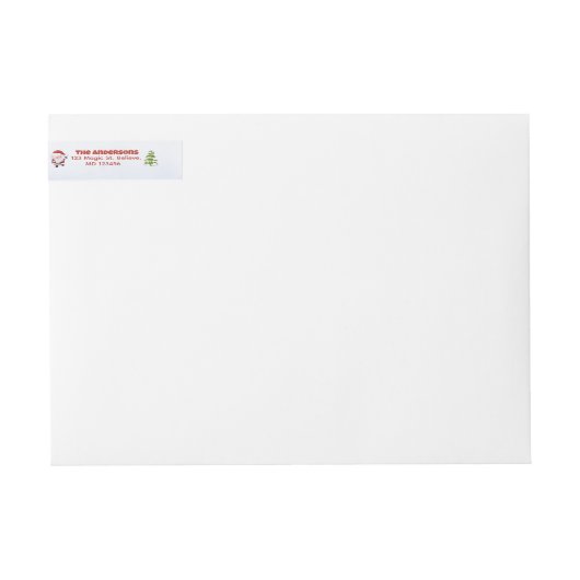 Santa's HO HO Wraparound adreslabel (Voorkant)