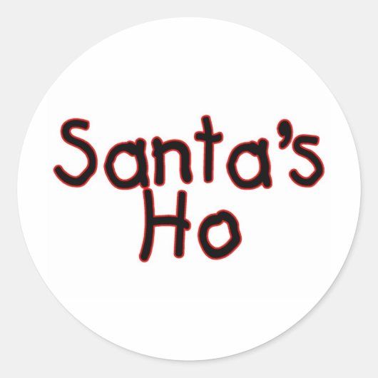 Santas Ho Ronde Sticker (Voorkant)