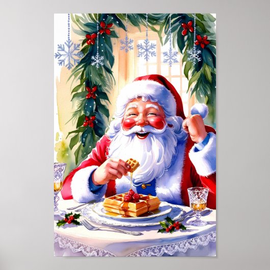 Santa's Holiday Brunch Moderne print (Voorkant)