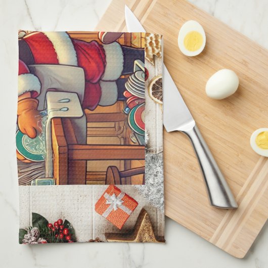 "Santa's Holiday Chores Handdoek" Theedoek (Quarter Fold)