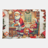 "Santa's Holiday Chores Handdoek" Theedoek (Horizontaal)