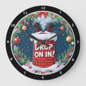 Santa's Holiday Drop-In de schoorsteen Grote Klok (Voorkant)