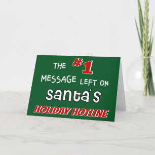 Santa's Holiday Hotline Fun Cute Kerstmis Kaart