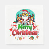 Santa's Holiday Vibes - Feestelijk en leuk Servet (Voorkant)