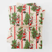 Santa's Holly en Stripes Inpakpapier Vel (In situ)