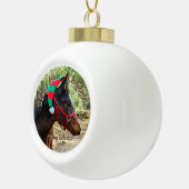 Santa's Horse Elf Holiday Keramische Bal Ornament (Rechts)