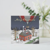 Santa's Hot Air Balloon Feestdagenkaart (Staand voorkant)