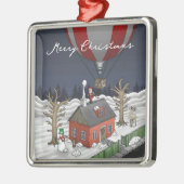 Santa's Hot Air Balloon Metalen Ornament (Links)