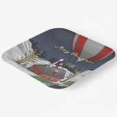 Santa's Hot Air Balloon Papieren Bordje (Gebogen)